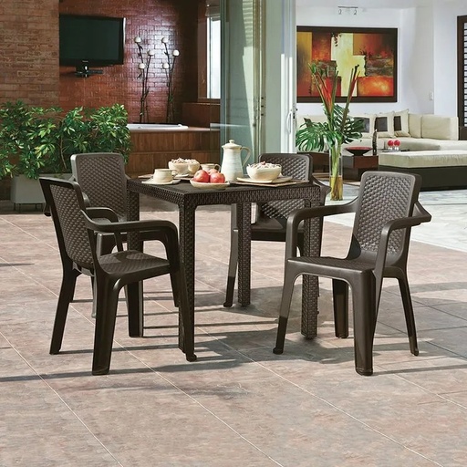 [7200] SILLA ETERNA CON BRAZO MARRON WENGUE