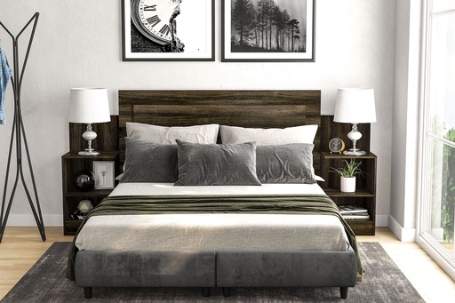 [200364.0001] ESPALDAR LAREDO TABACO CON 2 MESAS DE NOCHE, 200364.0001