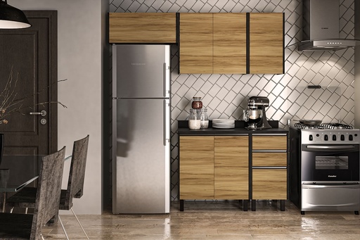 [190382.0001] ESTANTE AEREO MALI CON 2 PUERTAS, NEGRO / CASTAÑO, 190382.0001