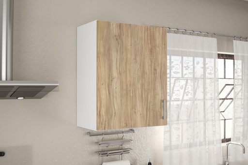 [190243.0001] ESTANTE AEREO DOMINICA CON 1 PUERTA, BLANCO / ROBLE CLARO, 190243.0001