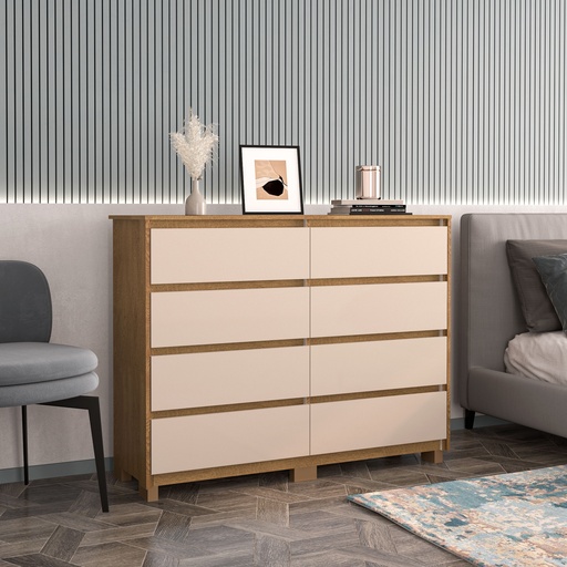 [230072.0002] GAVETERO COIMBRA DE 8 GAVETAS  FREIJO/OFF WHITE,  230072.0002