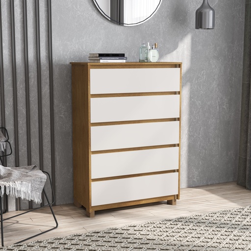 [230070.0002] GAVETERO COIMBRA DE 5 GAVETAS  FREIJO/OFF WHITE,  230070.0002